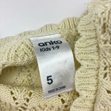 Load image into Gallery viewer, Girls Anko, cream knitted cotton dress, GUC, size 5, L: 63cm