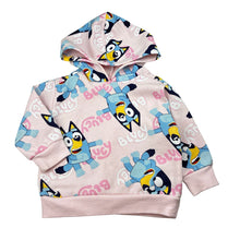 Load image into Gallery viewer, Girls BLUEY, fleece lined hoodie sweater, wash fade, FUC, size 1,  