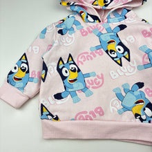 Load image into Gallery viewer, Girls BLUEY, fleece lined hoodie sweater, wash fade, FUC, size 1,  