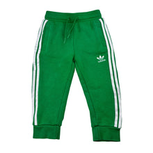 Load image into Gallery viewer, Unisex Adidas, green track pants, elasticated, Inside leg: 28cm, GUC, size 2,  