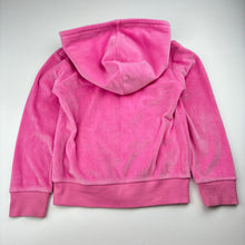 Load image into Gallery viewer, Girls KID, embroidered velour zip hoodie sweater, marks on cuffs, FUC, size 5,  