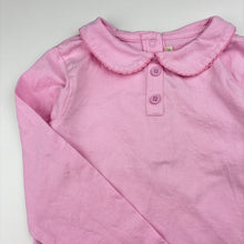 Load image into Gallery viewer, Girls JoJo Maman Bebe, pink cotton long sleeve top, marks back right elbow, FUC, size 4-5,  