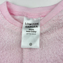 Load image into Gallery viewer, Girls Target, pink terry coverall / romper, EUC, size 0000,  