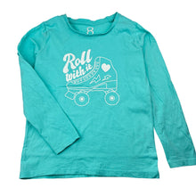Load image into Gallery viewer, Girls Brilliant Basics, blue cotton long sleeve tee / top, roller skates, GUC, size 8,  