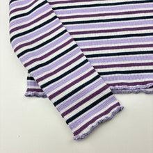 Load image into Gallery viewer, Girls striped, ribbed long sleeve top, no labels, armpit to armpit: 30cm, shoulder to cuff: 46cm, FUC, size 8,  