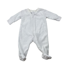 Load image into Gallery viewer, Unisex Anko, white terry zip coverall / romper, GUC, size 00000,  