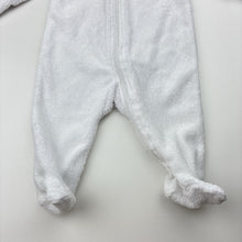 Load image into Gallery viewer, Unisex Anko, white terry zip coverall / romper, GUC, size 00000,  