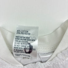 Load image into Gallery viewer, Unisex Anko, white terry zip coverall / romper, GUC, size 00000,  