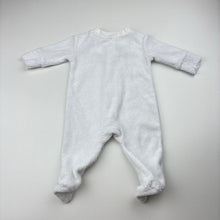 Load image into Gallery viewer, Unisex Anko, white terry zip coverall / romper, GUC, size 00000,  