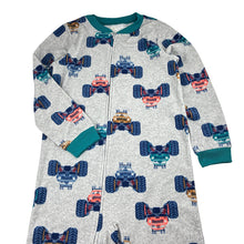 Load image into Gallery viewer, Boys Carters, soft fleece all-in-one pyjamas / sleepsuit, monster trucks, GUC, size 8,  