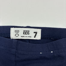 Load image into Gallery viewer, Girls Cotton On, navy leggings, elasticated, Inside leg: 46cm, FUC, size 7,  