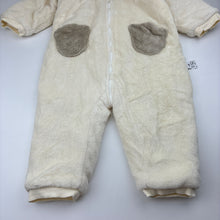 Load image into Gallery viewer, Unisex Kub, cotton lined wadded fleece hooded romper, light mark back left sleeve, FUC, size 2,  