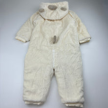 Load image into Gallery viewer, Unisex Kub, cotton lined wadded fleece hooded romper, light mark back left sleeve, FUC, size 2,  