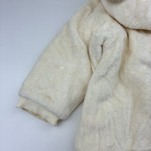 Load image into Gallery viewer, Unisex Kub, cotton lined wadded fleece hooded romper, light mark back left sleeve, FUC, size 2,  