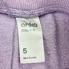 Load image into Gallery viewer, Girls Anko, fleece lined track pants, unicorns, Inside leg: 42.5cm, FUC, size 5,  