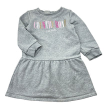 Load image into Gallery viewer, Girls Country Road, embroidered Heritage fleece lined sweater dress, light marks, FUC, size 2, L: 45cm