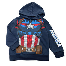 Load image into Gallery viewer, Boys Marvel, Captain America fleece lined hoodie sweater, FUC, size 5,  