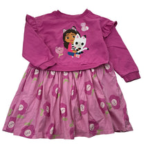 Load image into Gallery viewer, Girls DREAMWORKS, GABBY'S DOLLHOUSE cotton long sleeve dress, FUC, size 4, L: 52cm