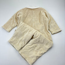 Load image into Gallery viewer, Boys Pumpkin Patch, vintage cotton lined wadded velour romper, discolouration on collar, FUC, size 0,  