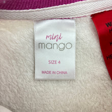 Load image into Gallery viewer, Girls Mango, fleece pyjama top, FUC, size 4,  