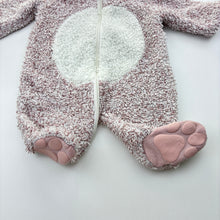 Load image into Gallery viewer, Girls Baby Berry, fleece zip coverall / romper, rabbit, FUC, size 0000,  