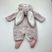 Load image into Gallery viewer, Girls Baby Berry, fleece zip coverall / romper, rabbit, FUC, size 0000,  