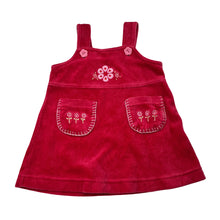 Load image into Gallery viewer, Girls Pumpkin Patch, vintage embroidered velour dress, GUC, size 00, L: 36cm
