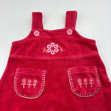 Load image into Gallery viewer, Girls Pumpkin Patch, vintage embroidered velour dress, GUC, size 00, L: 36cm