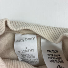 Load image into Gallery viewer, Unisex Baby Berry, fleece lined sweater romper, teddy bear, EUC, size 0,  
