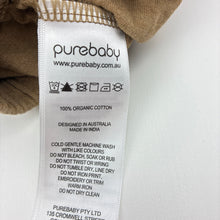 Load image into Gallery viewer, Unisex purebaby, organic cotton pants / bottoms, elasticated, FUC, size 0,  
