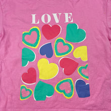 Load image into Gallery viewer, Girls Primark, pink cotton tee / top, hearts, FUC, size 5-6,  