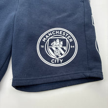 Load image into Gallery viewer, Boys Machester City, navy fleece lined shorts, elasticated, GUC, size 12,  