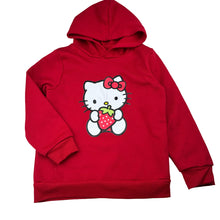 Load image into Gallery viewer, Girls Hello Kitty, red fleece lined hooded sweater, FUC, size 6,  