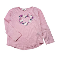 Load image into Gallery viewer, Girls Milkshake, pink cotton long sleeve t-shirt floral bunnies, GUC, size 5,  