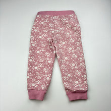 Load image into Gallery viewer, Girls floral, fleece lined floral track pants, GUC, size 1,  