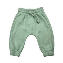 Load image into Gallery viewer, Unisex Baby Berry, green cotton fleece lined track pants, GUC, size 00,  