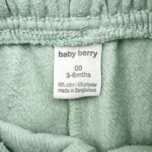 Load image into Gallery viewer, Unisex Baby Berry, green cotton fleece lined track pants, GUC, size 00,  