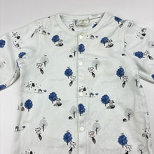 Load image into Gallery viewer, Unisex Tiny Twig, organic cotton romper with woodland fox print, GUC, size 00,  