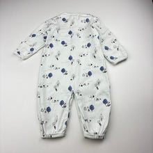 Load image into Gallery viewer, Unisex Tiny Twig, organic cotton romper with woodland fox print, GUC, size 00,  