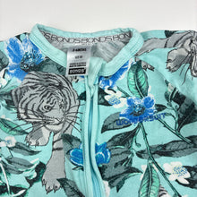 Load image into Gallery viewer, Unisex Bonds, floral cotton blend zip wondersuit / zippy / romper, wash fade &amp; pilling, FUC, size 00,  