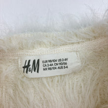 Load image into Gallery viewer, Girls H&amp;M, cream cropped fluffy knit cardigan, EUC, size 3-4,  