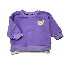 Load image into Gallery viewer, Unisex purple, cotton blend fleece lined sweater with teddy bear, FUC, size 0,  