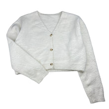 Load image into Gallery viewer, Girls SHEIN, cropped fluffy knit cardigan, EUC, size 14,  