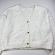 Load image into Gallery viewer, Girls SHEIN, cropped fluffy knit cardigan, EUC, size 14,  