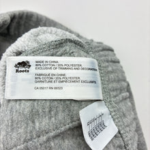 Load image into Gallery viewer, Unisex Roots, grey cotton blend fleece lined track pants, Inside leg: 55cm, FUC, size 7,  
