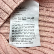 Load image into Gallery viewer, Girls H&amp;M, pink viscose blend ribbed knit top with flutter sleeves, EUC, size 5-6,  