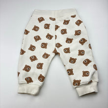 Load image into Gallery viewer, Unisex Baby Berry, teddy bear print cotton blend pants, EUC, size 0,  