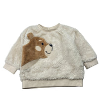 Load image into Gallery viewer, Unisex Sprout, cream fleece sweater, bear, GUC, size 0,  
