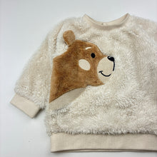 Load image into Gallery viewer, Unisex Sprout, cream fleece sweater, bear, GUC, size 0,  