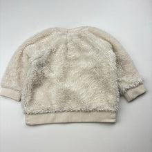Load image into Gallery viewer, Unisex Sprout, cream fleece sweater, bear, GUC, size 0,  